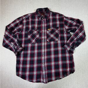 Five Brothers Men's XLT Red White Plaid Heavyweight Long Sleeve Flannel Shirt
